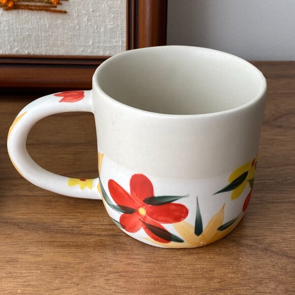 Anthropologie Face Mug by Jomini Tikkanen – Floral Ceramic Coffee Cup - Picture 5 of 6